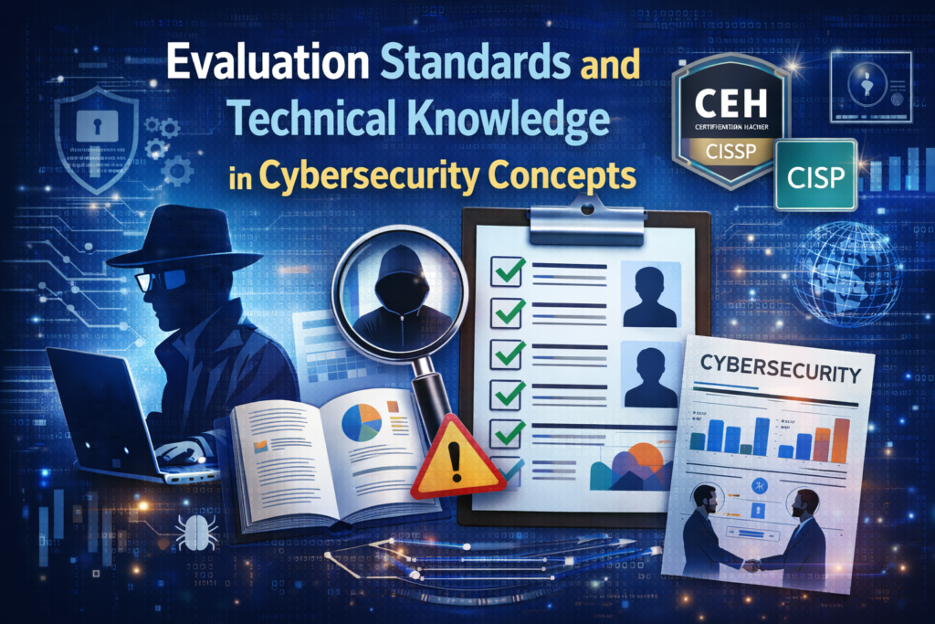 Evaluation standards and technical knowledge in cybersecurity concepts for cybersecurity journalist evaluation